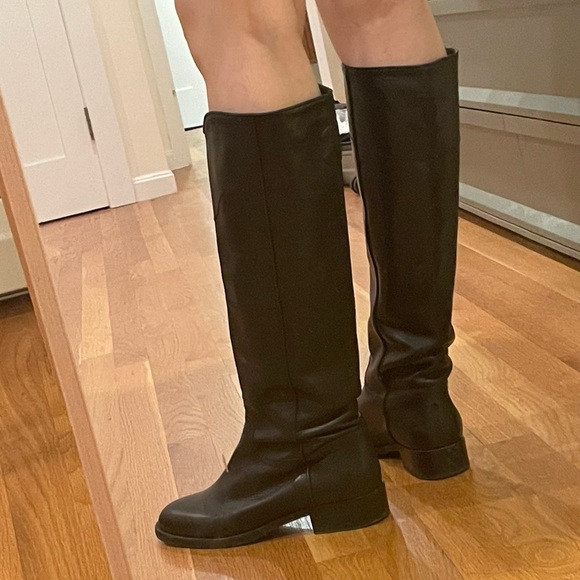 Great Condition| Chanel Leather Boots Black EU 38.5( US Women 8) - Picture 3 of 6